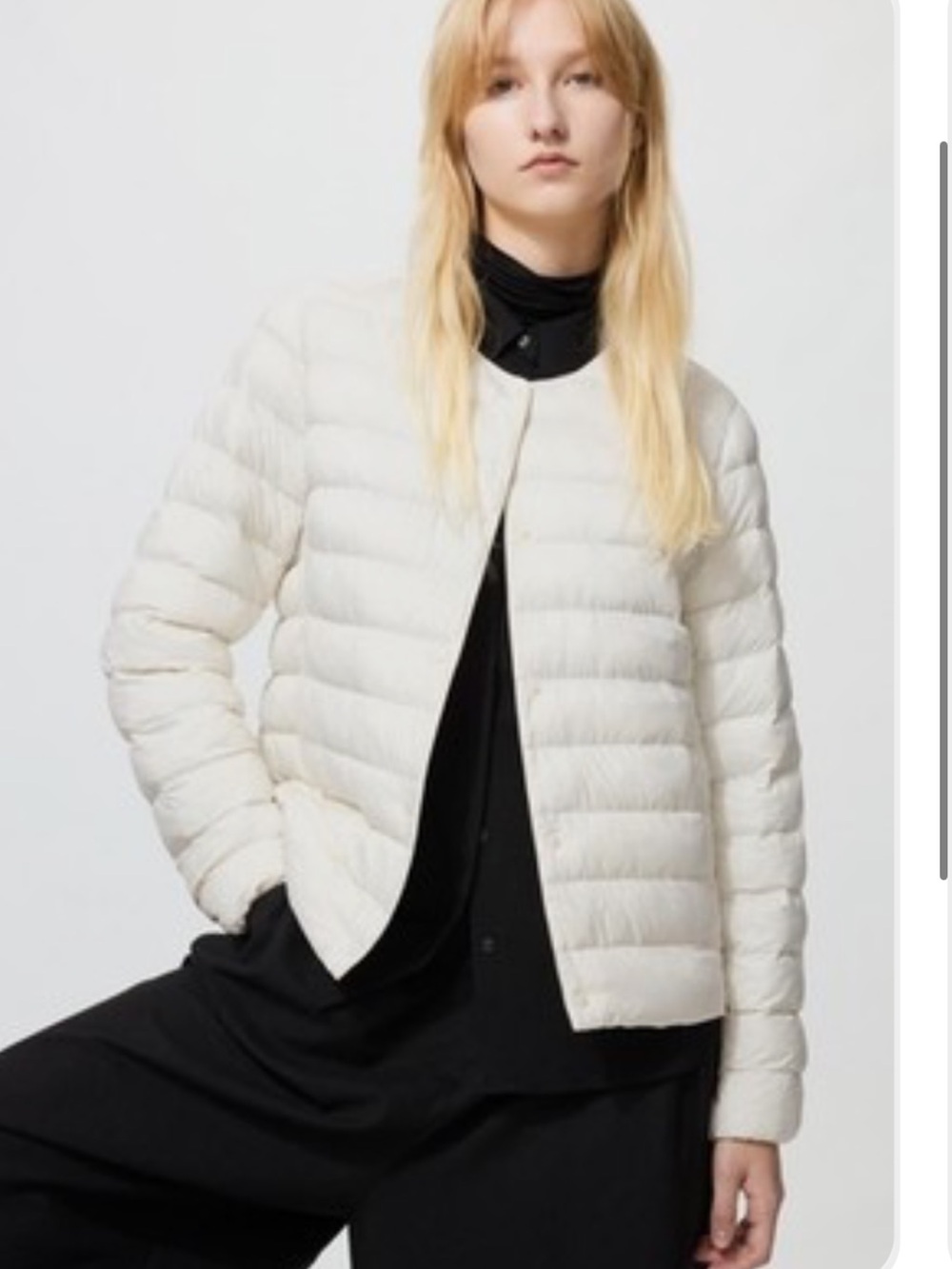 UNIQLO PUFFTECH Compact Jacket Lightweight Quilted Puffer Jacket in Off-